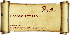 Pacher Attila névjegykártya