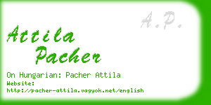 attila pacher business card